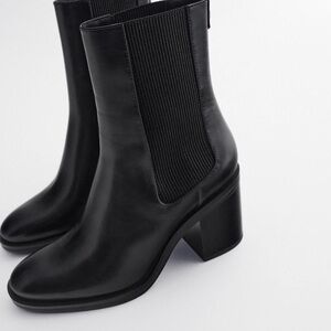 Zara‎ Black Heeled Boots